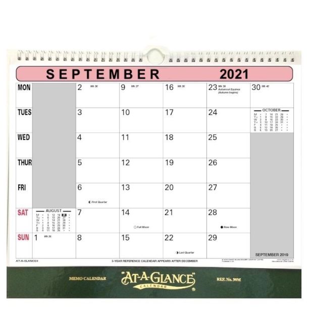 At-a-Glance Wall Flipover Month Per Page Memo Calendar 2021