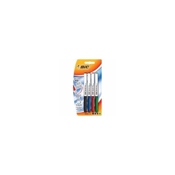 Bic Velleda Whiteboard Grip Markers. Assorted Pack of 4