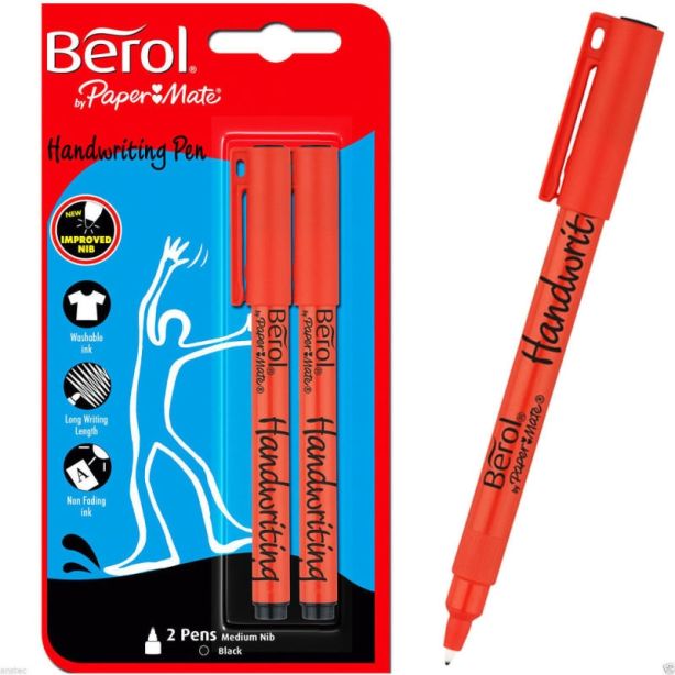 Berol Handwriting Pen Black, Pack of 2