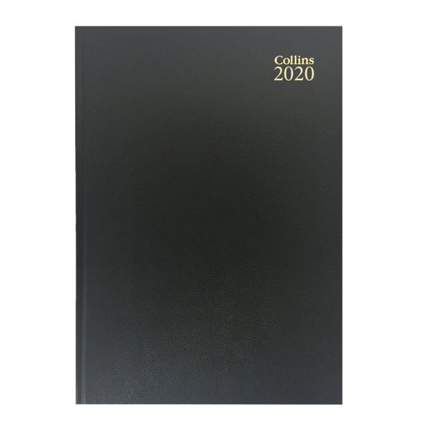 Collins A4 Diary, Day Per Page, Black, 2020