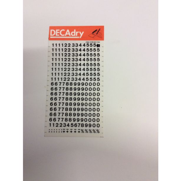 Decadry Transfers No7, 24pt, 6mm, 0.236inch, Black