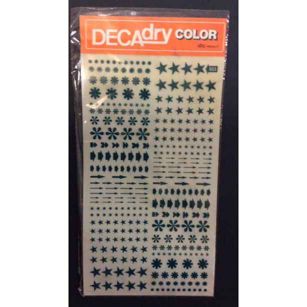 Decadry Super Transfers No653, Stars, Arrows & Asterisks, Green