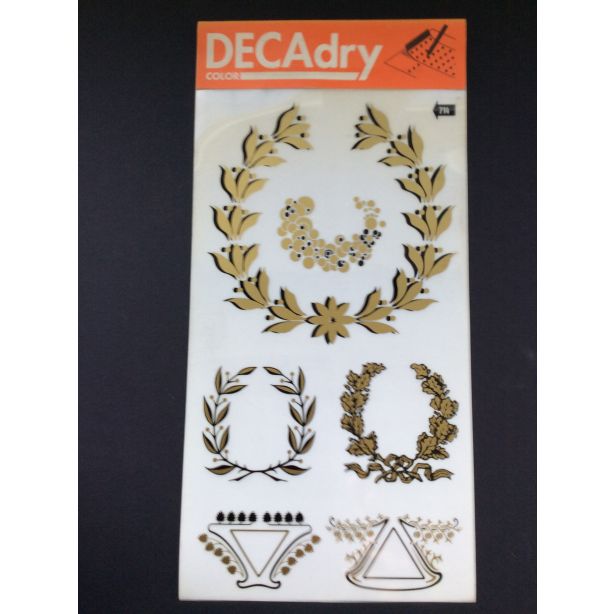 Decadry Super Transfers No714, Black & Gold Patterns