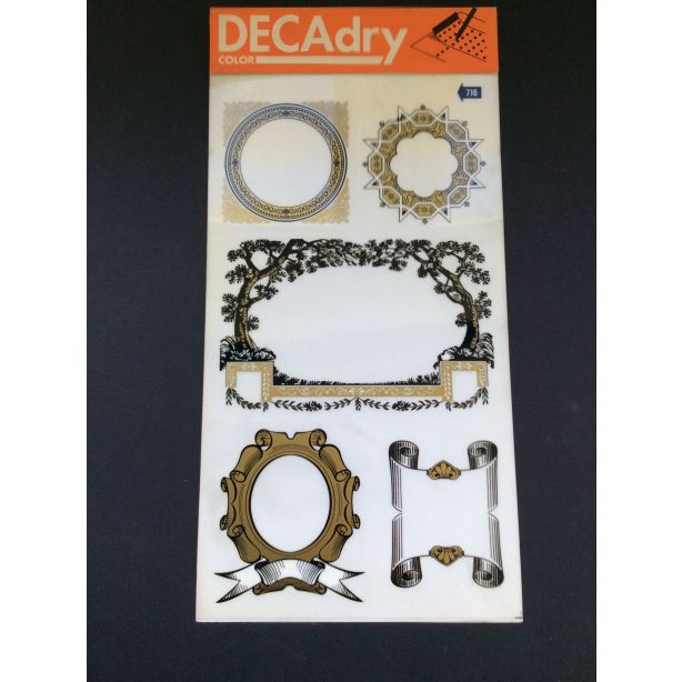 Decadry Super Transfers No716, Black & Gold Decorative Frames