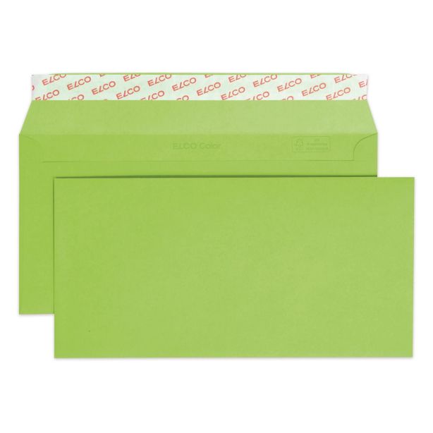 Elco Bright Green Envelopes, DL (229 x 114mm),  Peel & Seal, Pack of 25