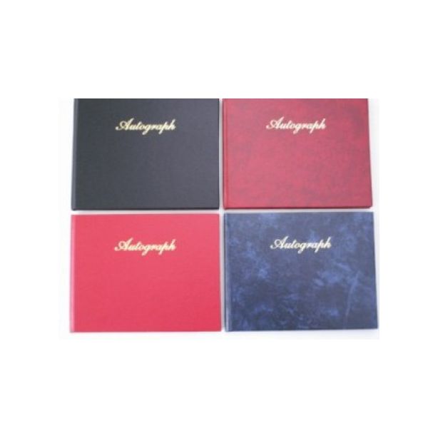 Autograph Book with Multi Coloured Pages, W130 x H100mm, Blue