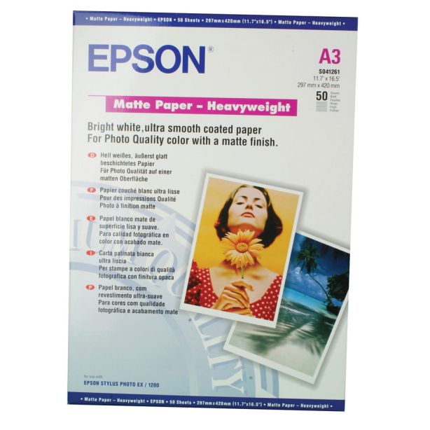 Epson A3 Matte Paper, 167gsm, Pack of 50