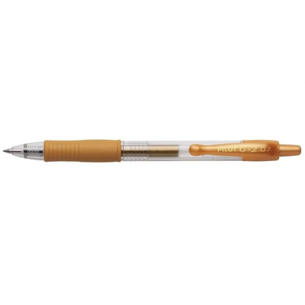 Pilot G2 Metallic Retractable Gel Ink Rollerball Pen 0.7mm Gold