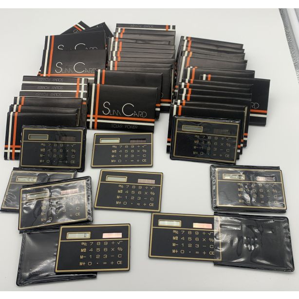 Joblot 50 x Slim Credit Card Size Calculator, Solar Power, 85 x 54 x 3mm