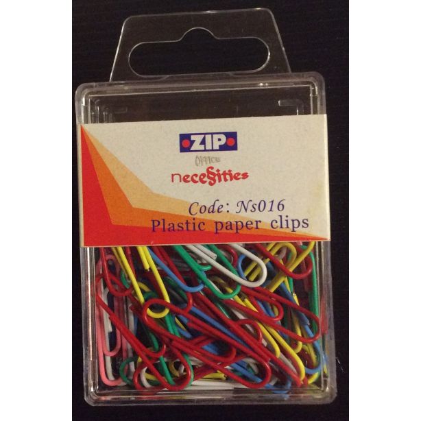 Zip Paperclips Assorted Colours, 32mm, Pack of 50