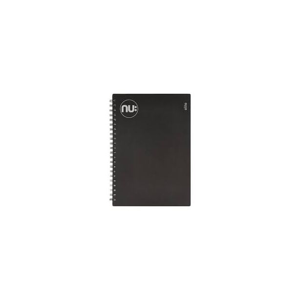 nu: Elite Spiral Bound Notebook with Polypropylene Cover, A4, Black