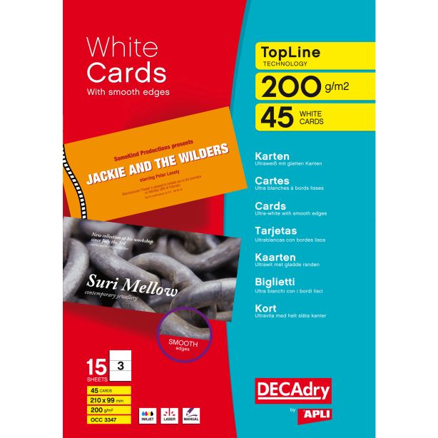 Decadry 200gsm Cards, Pack of 45