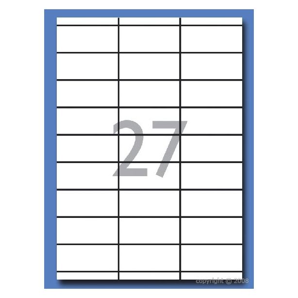 Decadry Labels, Sheet of 27 with Square Corners