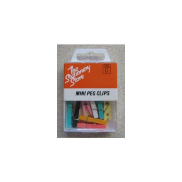 Stationery Store Mini Peg Clips, H30mm, Pack of 8