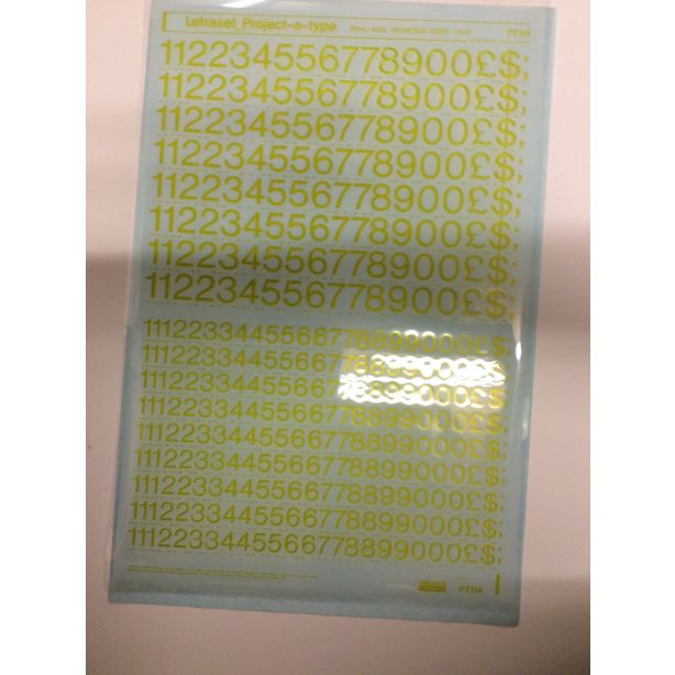 Letraset 60pt./42pt. Helvetica Light Yellow Project-a-type PT114