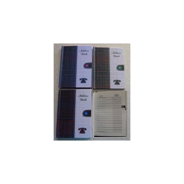 Telephone Address Book, 108 x 76 mm, Tartan Design Yellow