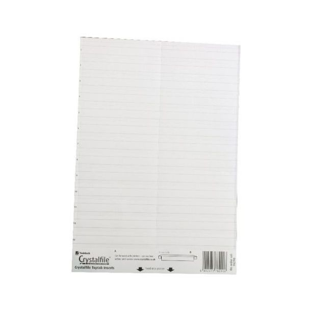 Twinlock Toptab Insert, White, Pack of 50