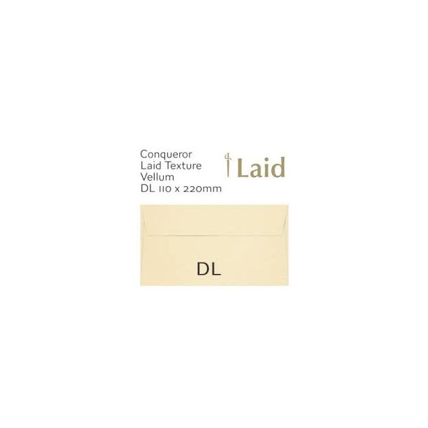 Conqueror Laid Vellum Texture DL Peel & Seal Envelopes 120gsm, Pack of 50 