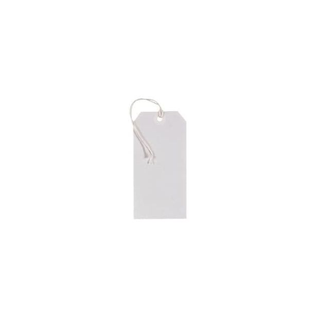 Zip Strung Tags. 120 x 60mm. Pack of 250. White