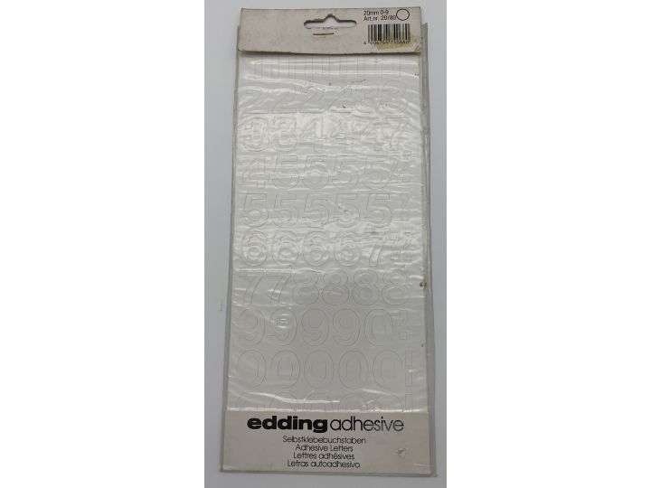 Edding Adhesive White Numbers 20/80 20mm