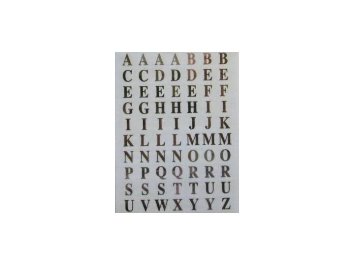 Ivy Self Adhesive Letters A-Z. Metallic Gold on 10mm clear background