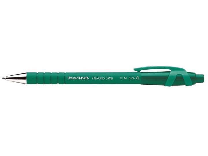 Paper Mate FlexGrip Ultra Retractable Ballpoint Pen Medium Green