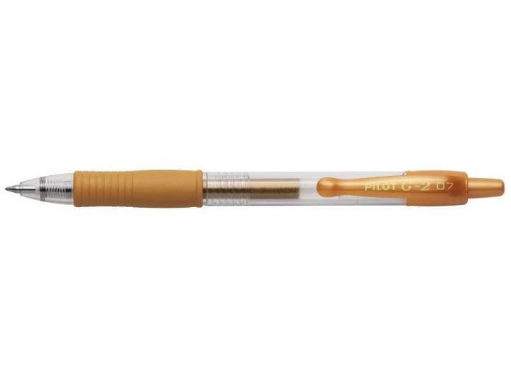 Pilot G2 Metallic Retractable Gel Ink Rollerball Pen 0.7mm Gold