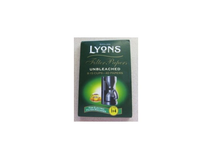 Lyons Unbleached Filter Papers Size 4 Pack of 40