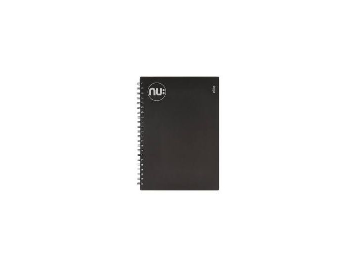 nu: Elite Spiral Bound Notebook with Polypropylene Cover, A4, Black