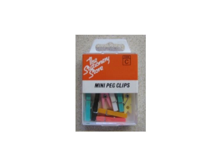 Stationery Store Mini Peg Clips, H30mm, Pack of 8