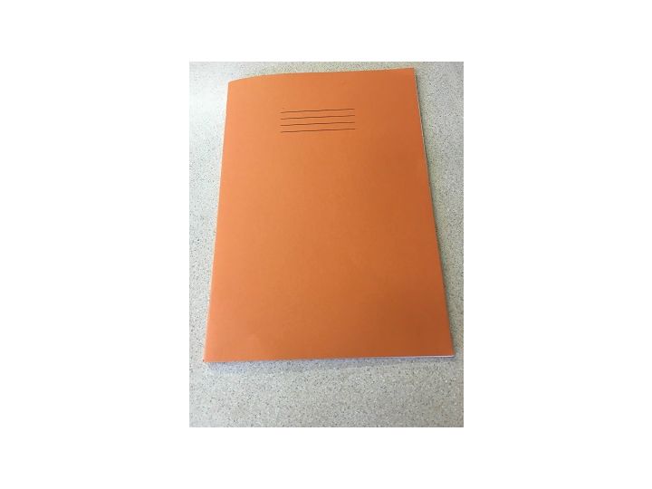 Rhino 9 x 7 inch Maths Exercise Book, 5mm, Orange Cover