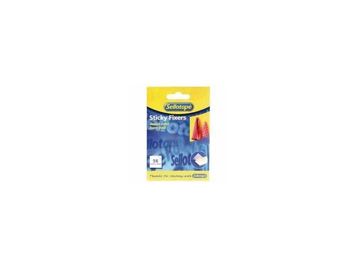 Sellotape Permanent Sticky Fixers, Pack of 56 Pads, 12 x 25mm