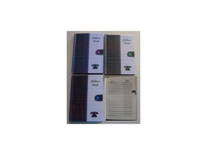 Telephone Address Book, 108 x 76 mm, Tartan Design Yellow