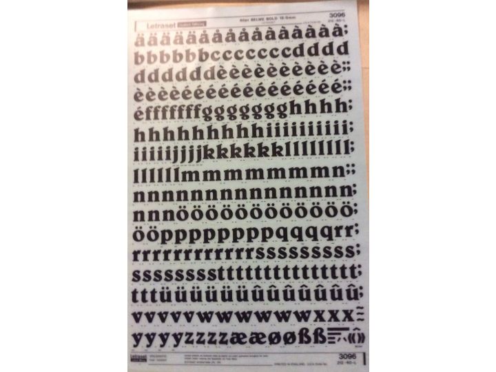 Letraset Black 3096 60pt. Belwe Bold 15.0mm