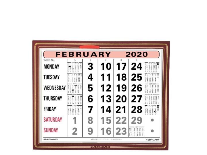 At-A-Glance 807 Calendar Month To View 2021