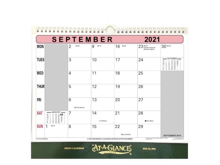 At-a-Glance Wall Flipover Month Per Page Memo Calendar 2021