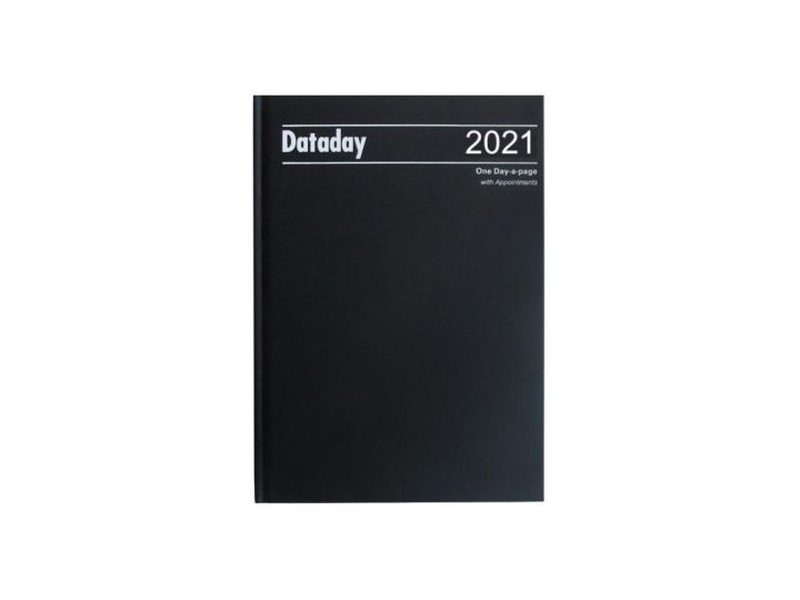 Dataday 2021 Day Per Page A5 Appointment Diary, A51A, Black