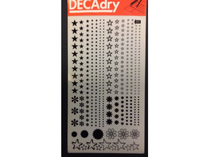 Decadry Super Transfers No222, Stars, Black 