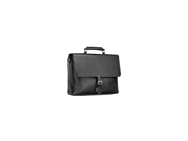 Filofax Finchley Leather Briefcase / Laptop Bag, Black