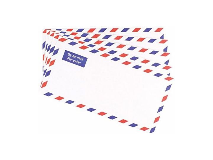 20 Airmail Envelopes White Gummed DL 110mm x 220mm