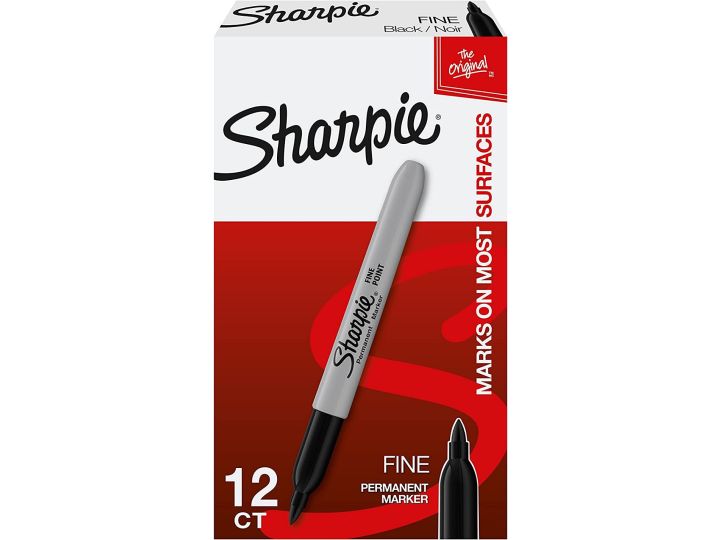 Sharpie Fine Permanent Marker, Black, Pack of 12